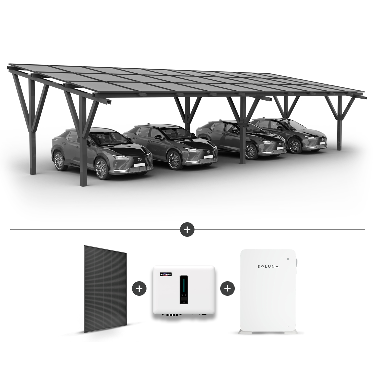 nanocarport Solar Carport for 4 cars